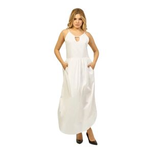 Jijil , White Cotton Pleated Maxi Dress ,White female, Sizes: M, XS, L, S, 2XS, XL