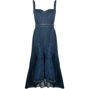 Alexander McQueen , Vintage Blue Denim Corset Dress ,Blue female, Sizes: S