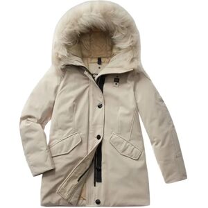 Blauer , Beige Quilted Parka with Hood ,Beige female, Sizes: M, L