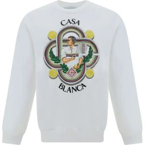 Casablanca , White Cotton Sweatshirt with Logo Detail ,White female, Sizes: M, S