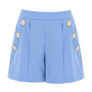 Balmain , Balmain Embossed Button Shorts With ,Blue female, Sizes: XS, S