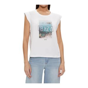 Liu Jo , Ibiza Front Print Cotton T-shirt ,White female, Sizes: L, M, S