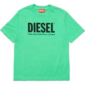 Diesel , Fluorescent branded T-shirt ,Green unisex, Sizes: 8 Y, 10 Y, 12 Y