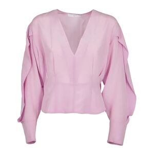 IRO , Pink Short Sleeve V-Neck Shirt ,Pink female, Sizes: XS, S