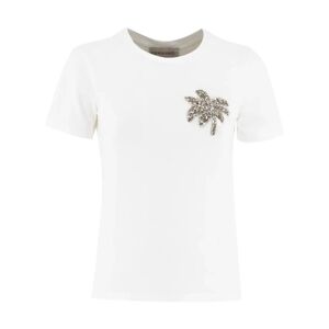 Ermanno Scervino , Embroidered Cotton T-shirt ,White female, Sizes: XL, L, XS