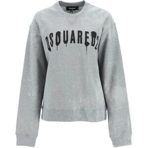 Dsquared2 , Gray Logo Print Crewneck Sweater ,Gray female, Sizes: L, M, XL, XS, S