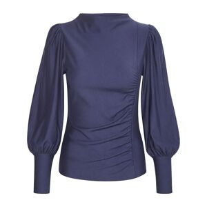 Gestuz , Puff Blouse with Long Puff Sleeves ,Blue female, Sizes: L, S, M, XL, 2XS, XS