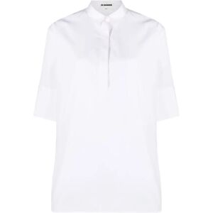 Jil Sander , White Puff-Sleeve Cotton Shirt ,White female, Sizes: L, M