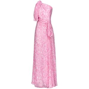 Pinko , Rose Pink Animal Print One-Shoulder Dress ,Pink female, Sizes: XS, S