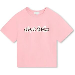 Little Marc Jacobs , Pink Logo Print Crew Neck T-shirt ,Pink female, Sizes: 10 Y, 8 Y