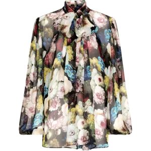 Dolce & Gabbana , Floral Print Silk Chiffon Shirt ,Multicolor female, Sizes: S, XS, M, 2XS