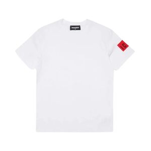Dsquared2 , Short Sleeve Printed T-shirt ,White unisex, Sizes: 14 Y