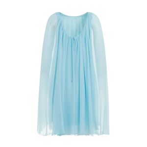 Max Mara , Blue Silk Chiffon Ruffled Dress ,Blue female, Sizes: S, 2XS, XS