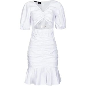 Pinko , White V-Neck Dress ,White female, Sizes: S