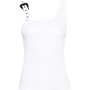 Versace Jeans Couture , White Ribbed Scoop Neck Top ,White female, Sizes: M