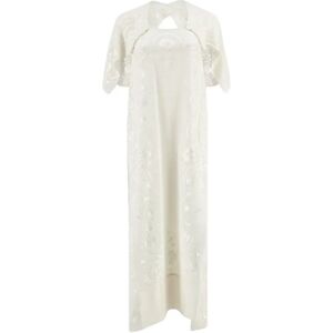 Zeus+Dione , Silk Halter Neck Embroidered Dress ,White female, Sizes: S, M, L