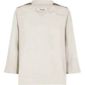 MOS Mosh , Chic V-Neck Blouse Birch ,Beige female, Sizes: S, M, XS, L, XL