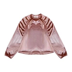 ViCOLO , Pink Velvet Long Sleeve T-shirt ,Pink female, Sizes: 12 Y, 14 Y
