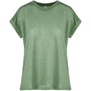 BomBoogie , Short, Turn-Up Sleeved Crew Neck T-Shirt ,Green female, Sizes: L, S, M, XL, 2XL, XS