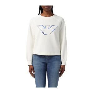 Emporio Armani , Women's 3D Jersey Sweatshirt ,White female, Sizes: XS, S