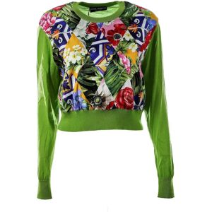 Dolce & Gabbana , Women Flowers Patch Jumper ,Multicolor female, Sizes: S, M, 3XS, 2XS, XS