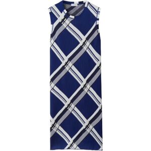 Burberry , Blue Check Print Silk Dress ,Multicolor female, Sizes: S