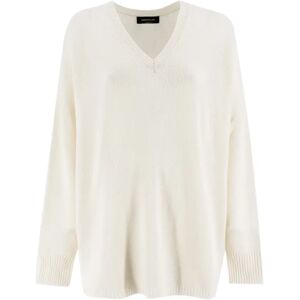 Fabiana Filippi , Soft Cashmere V-Neck Shirt ,White female, Sizes: M