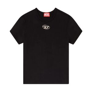 Diesel , Black T-shirt with Oval D logo ,Black female, Sizes: XS, S