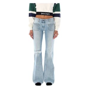 Palm Angels , Blue/Brown Aw23 Bootcut Jeans ,Blue female, Sizes: W25, W26