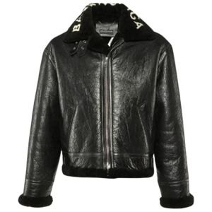 Balenciaga Vintage , Pre-owned Leather outerwear ,Black female, Sizes: XL