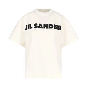Jil Sander , White T-shirt with Jil Sander Logo ,White female, Sizes: XS, M