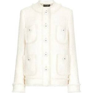 Dolce & Gabbana , Cream White Tweed Jacket ,White female, Sizes: XS, S