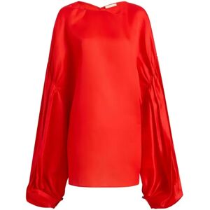 Khaite , Red Silk Puff Sleeve Shirt ,Red female, Sizes: S