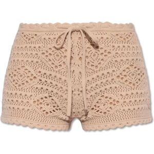 Saint Laurent , Chic Wool Shorts with Embroidery ,Beige female, Sizes: L