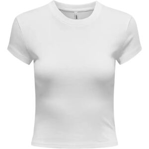 Only , Short Sleeve T-Shirt with Particollo Detail ,White female, Sizes: L, S, M, XS