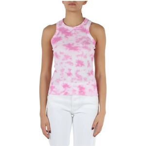 Replay , Ribbed Cotton Stretch Tank Top ,Pink female, Sizes: XS, S