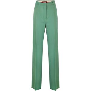 Max Mara Studio , Straight Leg Green Wool Trousers ,Green female, Sizes: L, M, XS