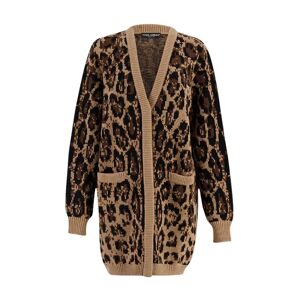 Dolce & Gabbana , Leopard Design Wool and Cashmere Cardigan ,Multicolor female, Sizes: XS