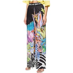 Just Cavalli , Jungle Print Wide Leg Pants ,Multicolor female, Sizes: 2XS