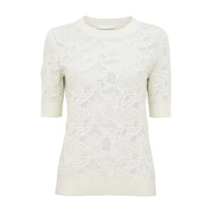 Chloé , Flower Jacquard Sweater ,White female, Sizes: M