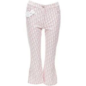 Dior Vintage , Pre-owned Cotton bottoms ,Pink female, Sizes: XS