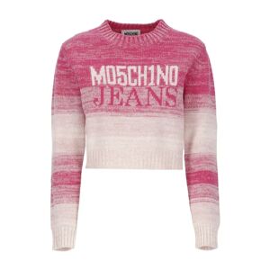 Moschino , Fuchsia Wool Striped Sweater ,Pink female, Sizes: M