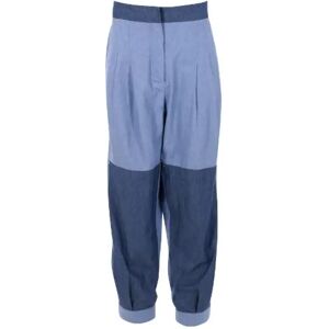 Loewe Pre-owned , Pre-owned Cotton bottoms ,Blue female, Sizes: L