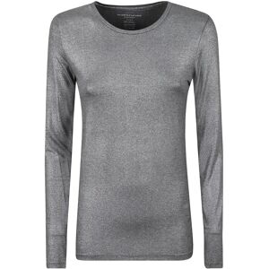 Majestic Filatures , Silver Laminated Long-Sleeved T-Shirt ,Gray female, Sizes: M