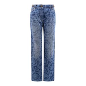 Versace , Baroque Laser Print Jeans with Medusa Details ,Blue female, Sizes: W26, W27, W28