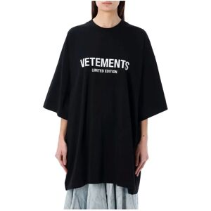 Vetements , Unisexs Clothing T-Shirts Polos Black Ss24 ,Black female, Sizes: S, L, M