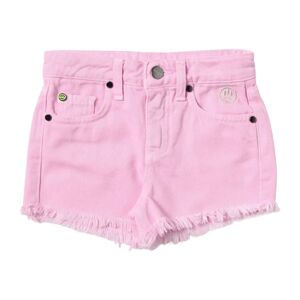 Barrow , Pink Frayed Hem Jeans Shorts ,Pink female, Sizes: 14 Y