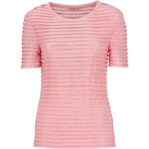 Ermanno Scervino , Pink Fringed T-shirt with Strass Details ,Pink female, Sizes: S, 2XS