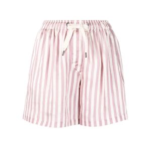 Brunello Cucinelli , Striped Silk Blend Mini Shorts ,Pink female, Sizes: XS