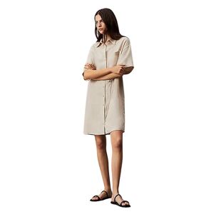 Calvin Klein , Relaxed Shirt Dress ,Beige female, Sizes: L, S, XS, M